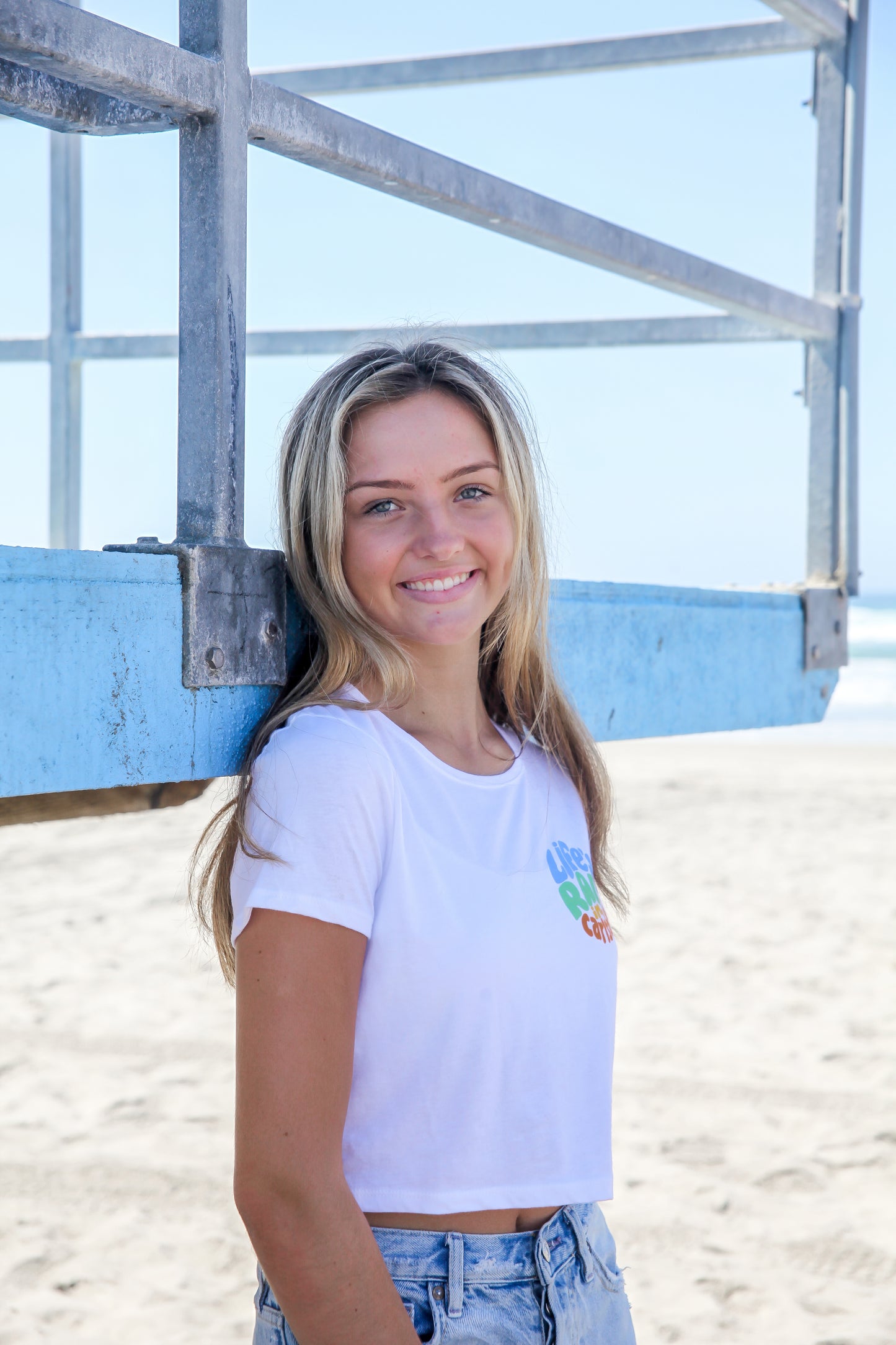 Retro Carlsbad Crop Tee - White