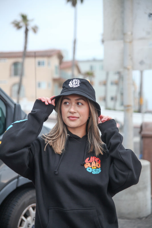 Retro O'side Bucket Hat - Black