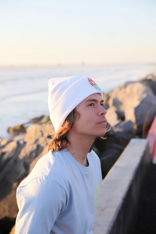 Retro O'side Beanie - White